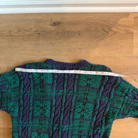 Vintage Knit Cardigan in Green and Navy - Picture 9 of 11